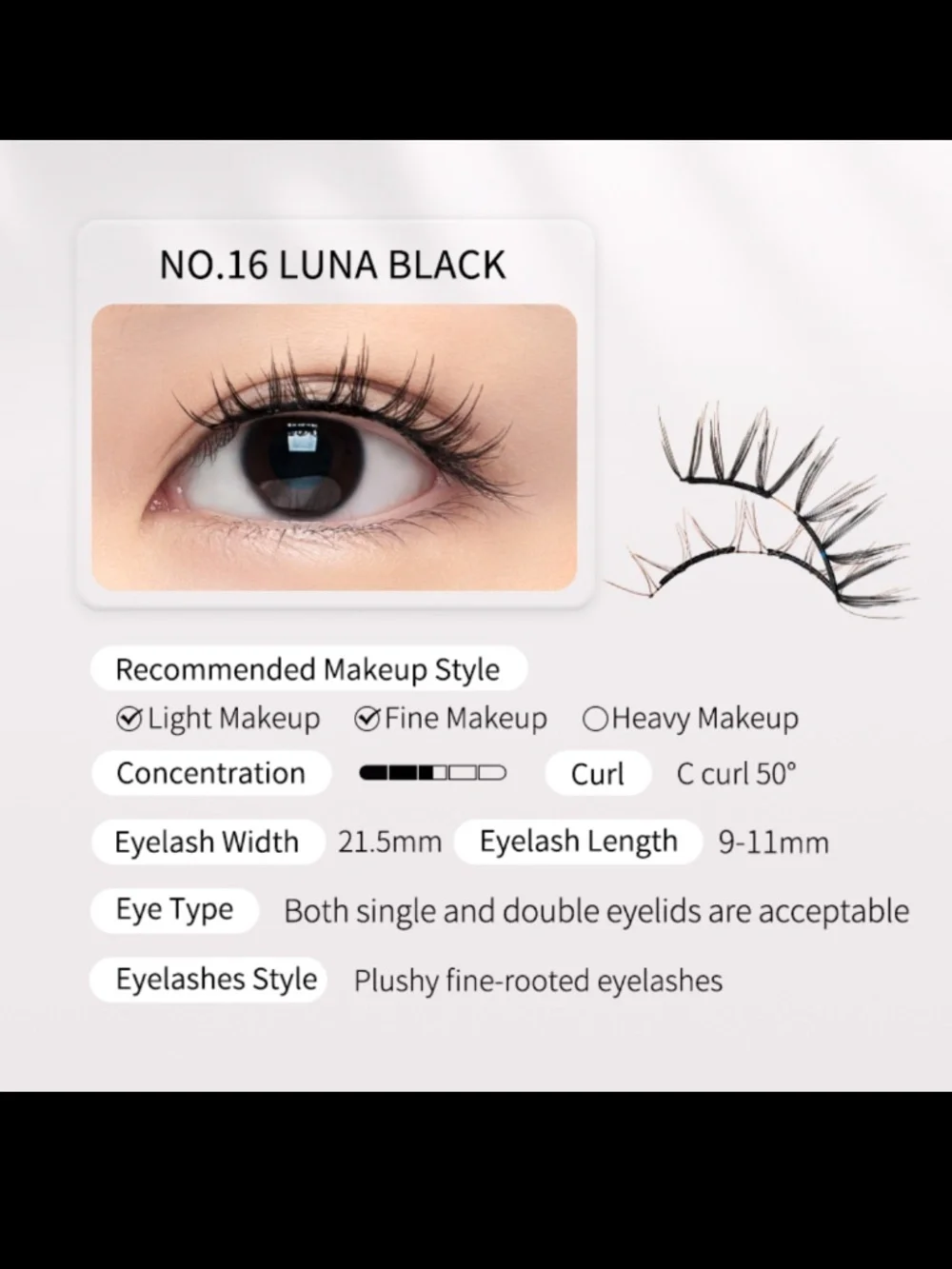 Wosado Magnetic Lashes (no.16 Luna Black)